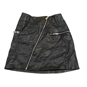 Leather mini skirt